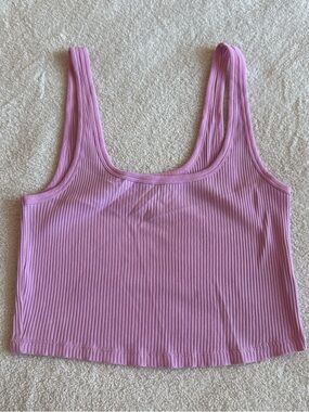 Old Navy Ribbed Scoop Neck Cropped Tank - Light Pink